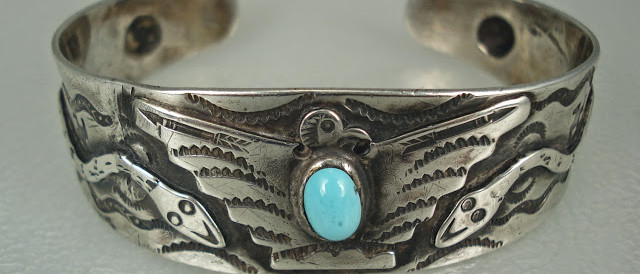 Fred Harvey Era Silver and Turquoise Bracelet